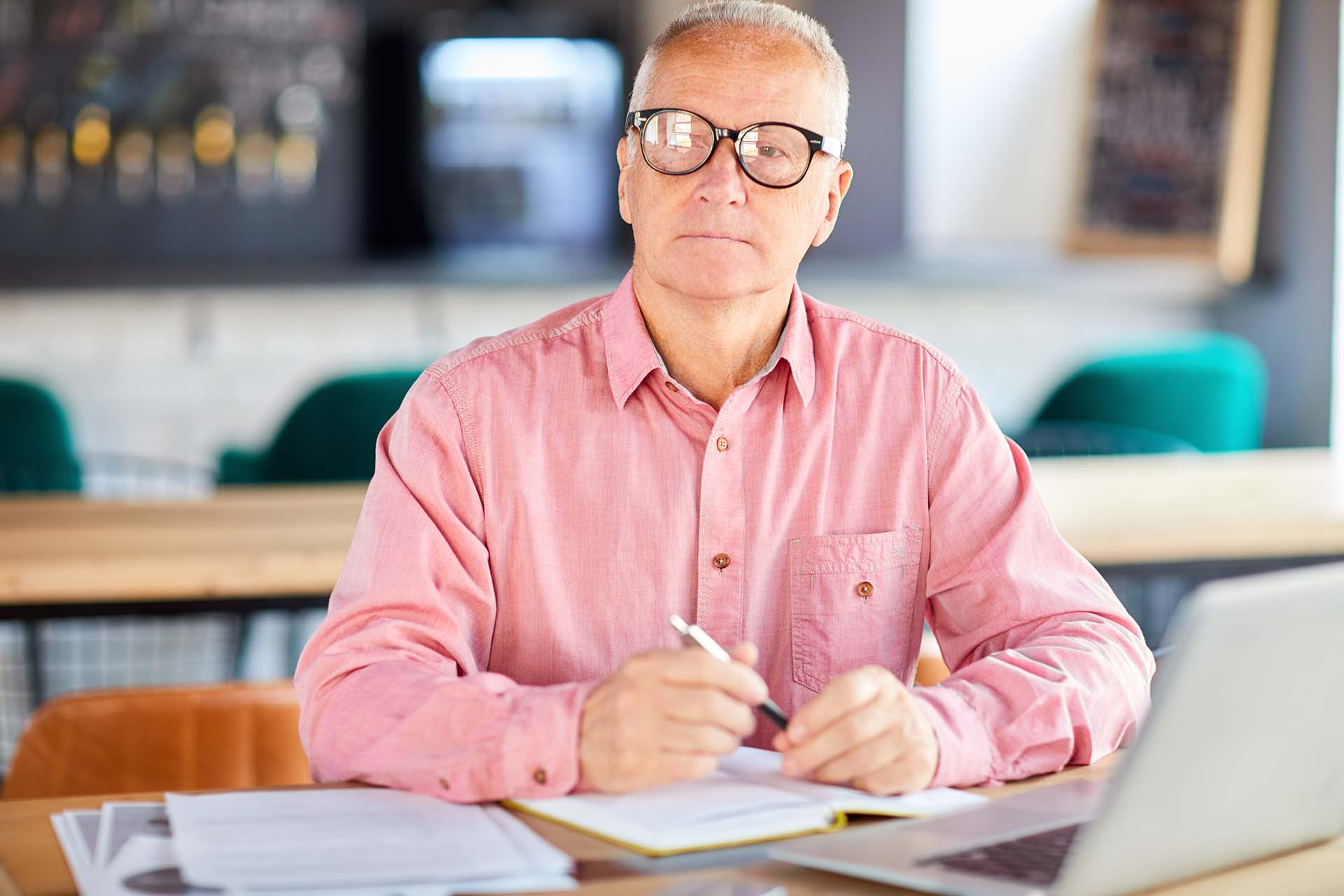 Man planning work